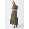 Vestido camisero mujer verde con cinturón Tiffosi vestido midi verano
