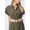 Vestido camisero mujer verde con cinturón | Tiffosi