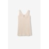 Vestido corto beige mujer escote pico con botones Tiffosi