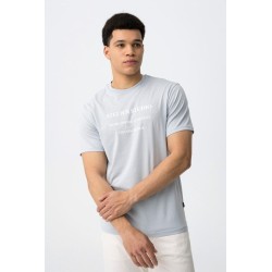 Camiseta hombre manga corta estampada azul y blanca Tiffosi