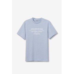 Camiseta hombre estampada azul y blanca | Tiffosi