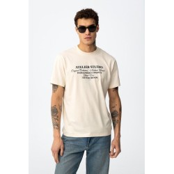 Camiseta hombre estampada azul y blanca | Tiffosi