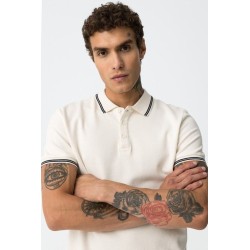 Polo hombre beige manga corta | Tiffosi