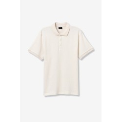 Polo hombre beige textura canalé manga corta Tiffosi