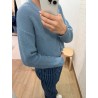 Cárdigan Corto Punto Azul Denim Mujer | Tiffosi