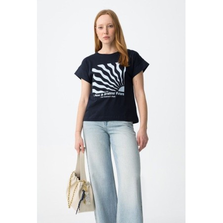 Camiseta azul marino estampada TIFFOSI para mujer