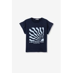 Camiseta estampada azul marino TIFFOSI mujer | La Petite By Rebeca