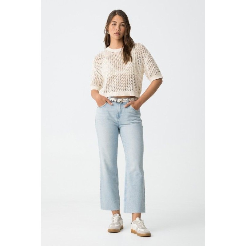 Jeans wide leg azul claro TIFFOSI para mujer
