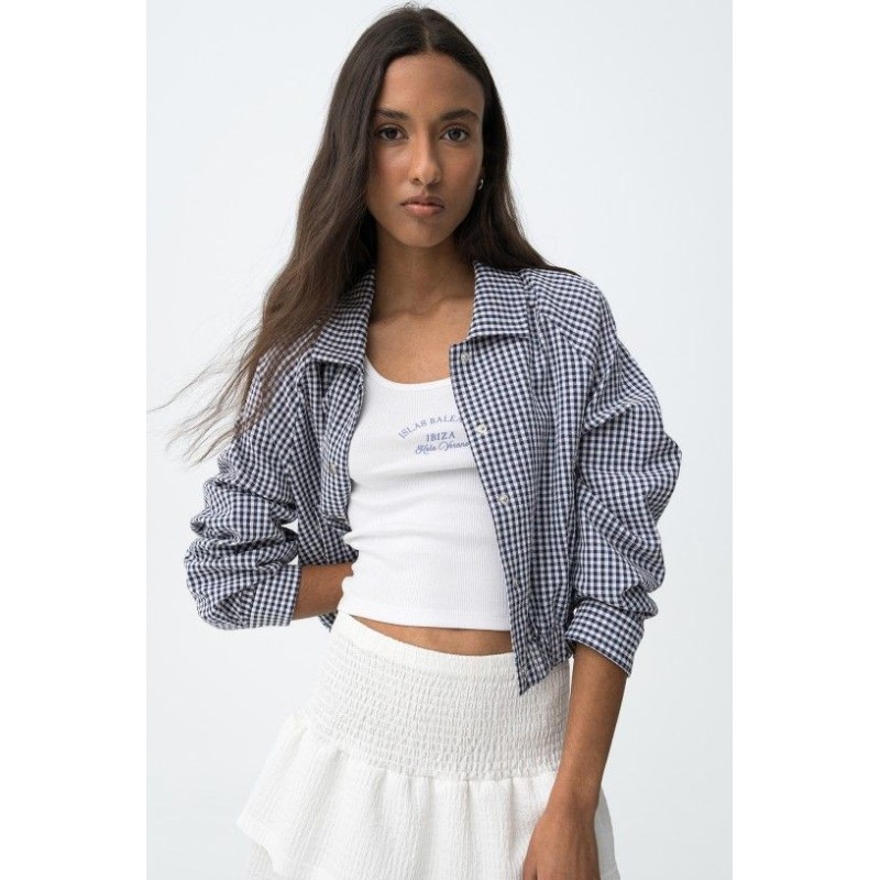Chaqueta cropped vichy TIFFOSI mujer | La Petite By Rebeca