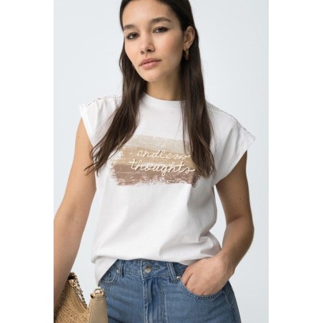 Camiseta blanca crochet TIFFOSI mujer | La Petite By Rebeca
