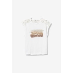 Camiseta blanca crochet TIFFOSI mujer | La Petite By Rebeca