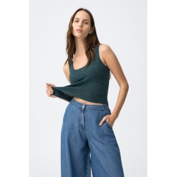 Top canalé verde TIFFOSI mujer | La Petite By Rebeca