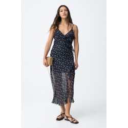 Vestido largo floral azul | Tiffosi