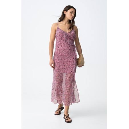 Vestido midi rosa estampado TIFFOSI para mujer