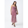 Vestido midi rosa estampado TIFFOSI para mujer