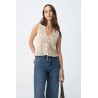 Chaleco crochet beige TIFFOSI mujer | La Petite By Rebeca