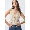 Chaleco crochet beige TIFFOSI mujer | La Petite By Rebeca