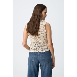 Chaleco crochet beige TIFFOSI mujer | La Petite By Rebeca