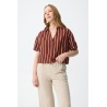 Camisa de rayas granate y beige para mujer TIFFOSI