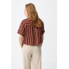 Camisa de rayas mujer TIFFOSI granate | La Petite By Rebeca