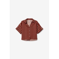 Camisa de rayas mujer TIFFOSI granate | La Petite By Rebeca