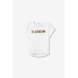Camiseta blanca Blooming para mujer TIFFOSI con estampado animal print