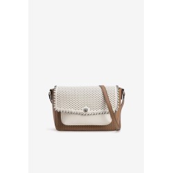 Bolso bandolera beige mujer Vilanova | Bolso blanco y camel