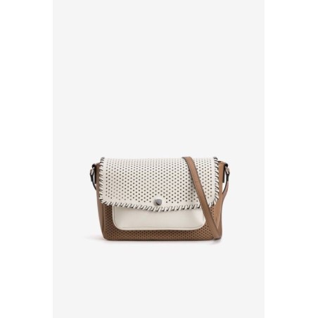 Bolso bandolera beige mujer Vilanova | Bolso blanco y camel