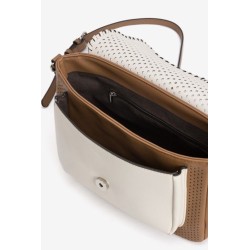 Bolso bandolera beige mujer Vilanova | Bolso blanco y camel