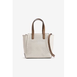 Bolso shopper blanco mujer Vilanova | Bolso blanco y camel