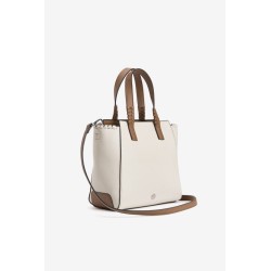 Bolso shopper blanco mujer Vilanova | Bolso blanco y camel