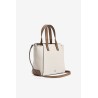 Bolso shopper blanco mujer Vilanova | Bolso blanco y camel