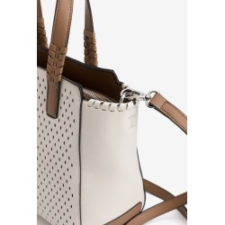 Bolso shopper blanco mujer Vilanova | Bolso blanco y camel