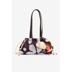 Bolso estampado mujer Vilanova burdeos con asas largas