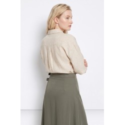 Camisa de lino beige mujer TIFFOSI | Camisa fresca verano