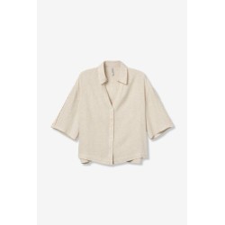 Camisa de lino beige mujer TIFFOSI | Camisa fresca verano