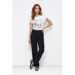 Camiseta blanca mujer TIFFOSI con estampado floral verde