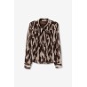 Blusa estampada marrón mujer con lazada | TIFFOSI