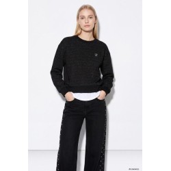 Vaqueros negros wide leg mujer TIFFOSI con tachuelas laterales