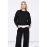 Vaqueros negros wide leg mujer TIFFOSI con tachuelas laterales