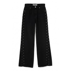 Vaqueros Negros Wide Leg Mujer | TIFFOSI
