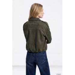 Chaqueta Efecto Ante Caqui Mujer | TIFFOSI
