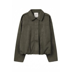 Chaqueta Efecto Ante Caqui Mujer | TIFFOSI