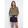 Polo de Rayas Verde Caqui Mujer | TIFFOSI