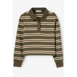 Polo de Rayas Verde Caqui Mujer | TIFFOSI