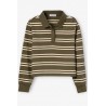 Polo de Rayas Verde Caqui Mujer | TIFFOSI
