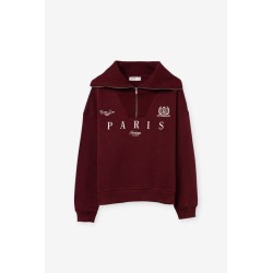 Sudadera Granate con Cremallera Mujer | TIFFOSI
