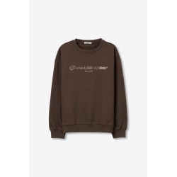 Sudadera Marrón con Mensaje Mujer | TIFFOSI