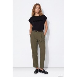 Pantalón verde caqui con cinturón mujer TIFFOSI