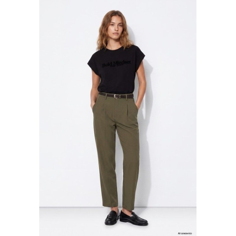 Pantalón verde caqui con cinturón mujer TIFFOSI